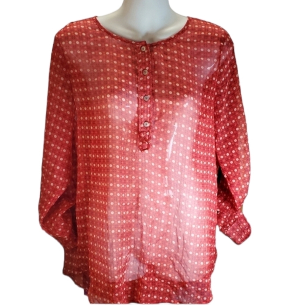 MANGO semi sheer floral blouse 10